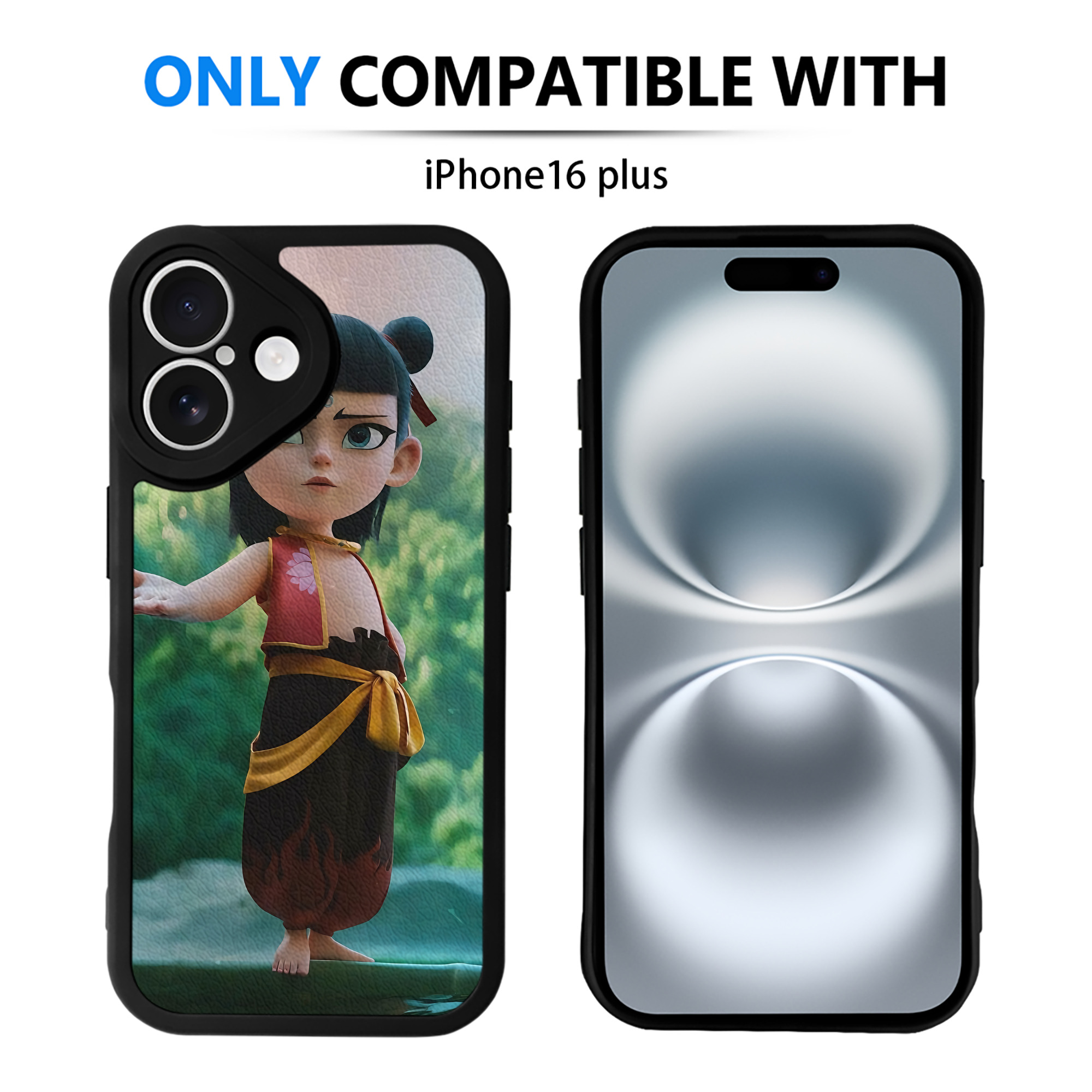 （画像用） Ne Zha 2 ナタ 魔童の大暴れ 【iPhone 16シリーズ対応】シリコンスマホケース（レザー調） 材質：シリコン